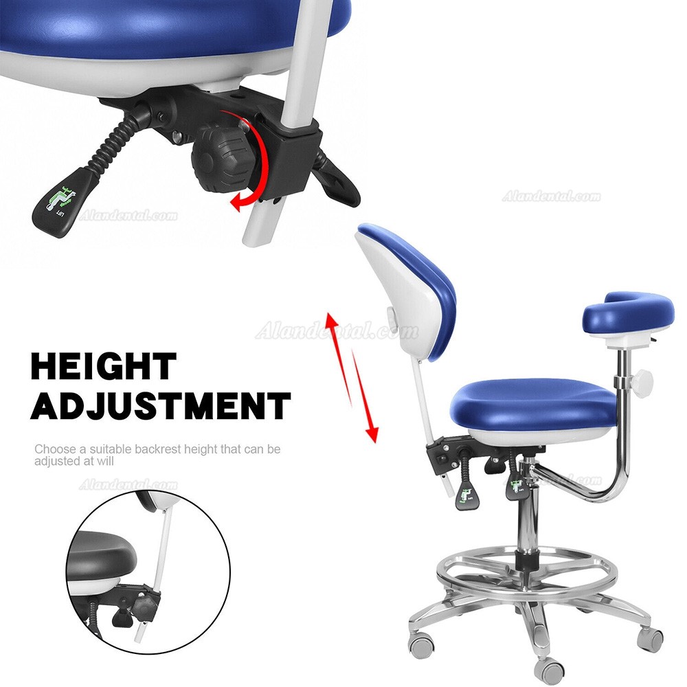 QIYUAN QY-600M-B2 Mobile Dental Assistant Stool Dental Operator Chair 360° Rotation Armrest